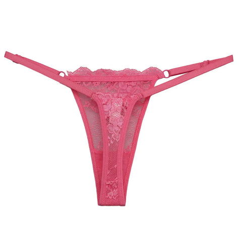 5 PCS Set Adjustable Waistband Sexy Lace Thongs for Women - Transparent G-string Panties