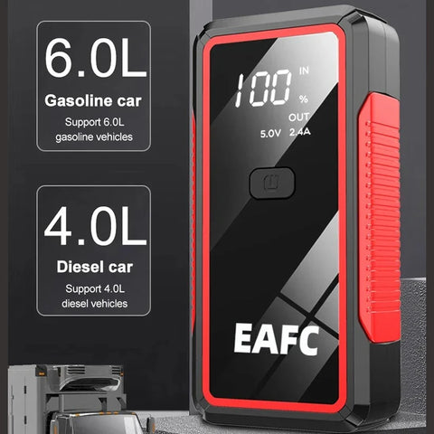 EAFC 2000A draagbare autostarthulp en powerbank - 20000 mAh accubooster voor 12V diesel- en benzinevoertuigen 