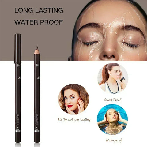 Waterproof Eyebrow Pencil Set – 6/12 Pcs Natural Black Brown