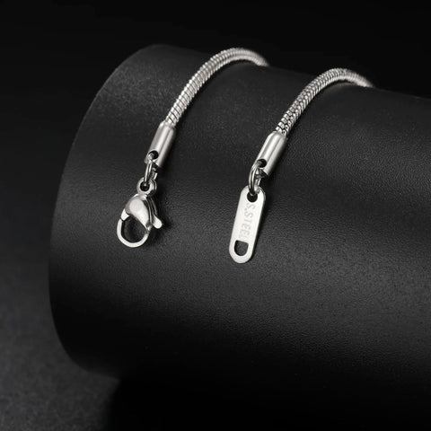 Skyrim Stainless Steel Gold Color Round Snake Chain Necklace for Men and Women | Trendy Punk Jewelry Gift