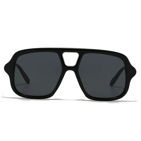 JNPCXI Dubbele Brug Vierkante Zonnebril – Vintage Punk Geel UV400 Heren Trending Shades
