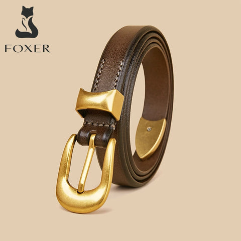 FOXER Fashion Thin Belt for Women