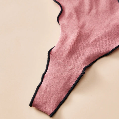 4-Piece Women's Cotton Solid Color Thong Set - Sexy & Comfortable Low-Waist Underwear