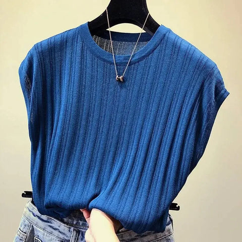 ITOOLIN Women Knitted Loose T-shirts