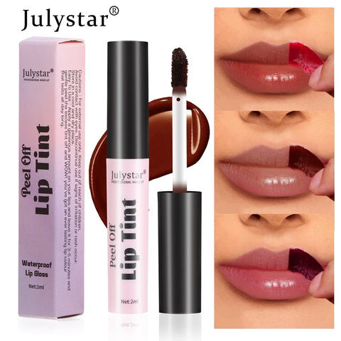 Julystar Peel Off Liquid Lipstick - 6 Color Waterproof Lasting Matte Pink Lip Gloss