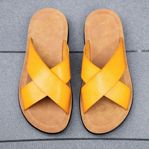 Italian Leather Slippers For Men 2024
