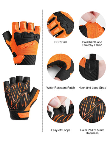 INBIKE Zomer MTB Fiets Handschoenen - Gel Gevoerde Halfvinger Fiets Handschoenen voor Heren