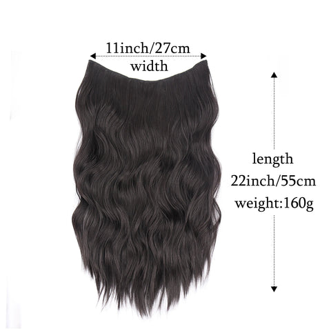Synthetic U-Shaped 10 Clip In Hair Extension 22 Inch Wavy Black Blonde
