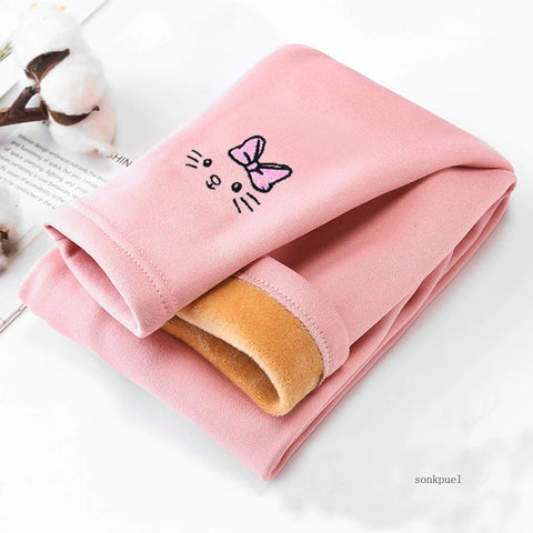 Warm Cotton Velvet Leggings for Girls 2-8 Years