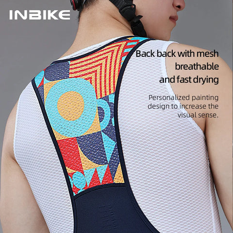 INBIKE Men's MTB Cycling Bib Shorts - Professional Bicycle Shorts for Road & Mountain Biking