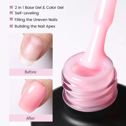 BORN PRETTY Milky Pink Rubber Base Gel Nail Polish