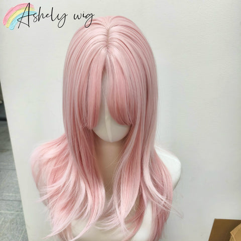 Ashley Pink Wig with French Bangs