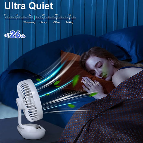 Portable Desk Fan - Mini USB Electric Fan with 5 Speeds and Rechargeable Battery