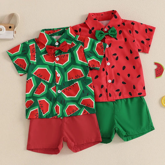 Tregren Toddler Watermelon Summer Outfit Set