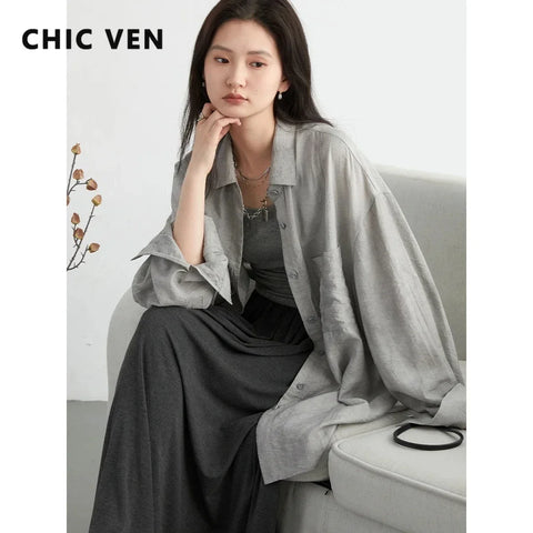 CHIC VEN Women’s Tie Dye Long Sleeve Shirt