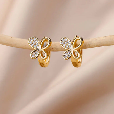 Fashion Rabbit Crystal Hoop Earrings for Women - Animal Jewelry Wedding Gift