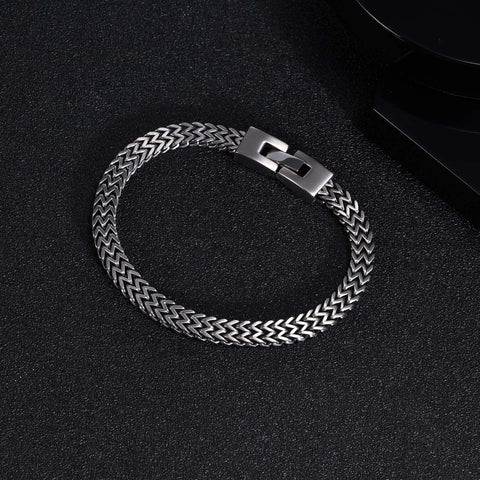 Stylish Stainless Steel Bali Foxtail Chain Bracelet for Men - Double Franco Link Chain Bracelet