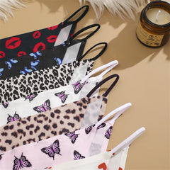 4Pcs/Set Women’s Graphic Print Seamless Briefs