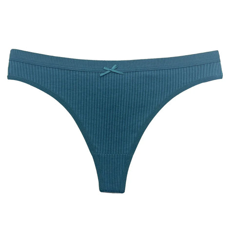 5 PCS/Set Women Cotton Thongs Panties - Sexy Low Waist G-String Ladies Brazilian Lingerie