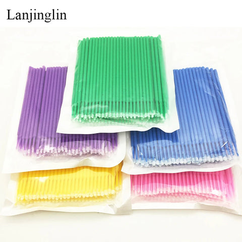 Lanjinglin Micro Brushes - 100pcs Eyelash Makeup Tool