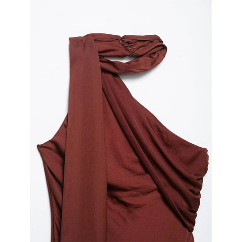 TRAF 2025 Asymmetric Off Shoulder Maxi Dress for Women