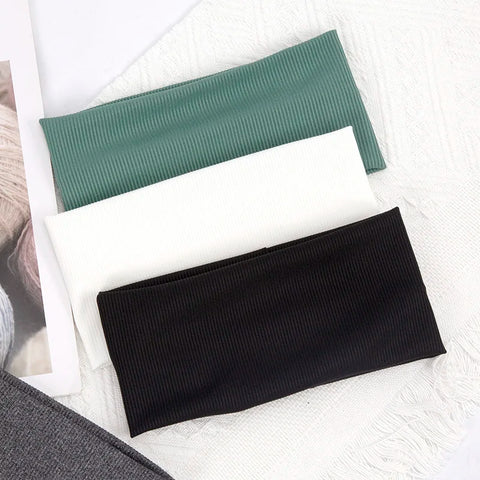 Elastic Solid Color Hair Bands for Fitness, Yoga & Sports - Unisex Headbands