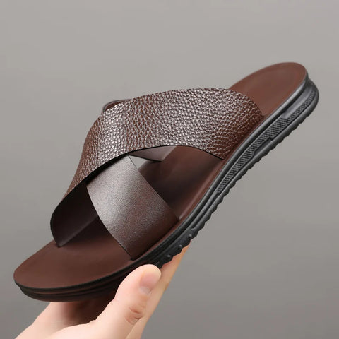Men's Fashion Casual Leather Slides
