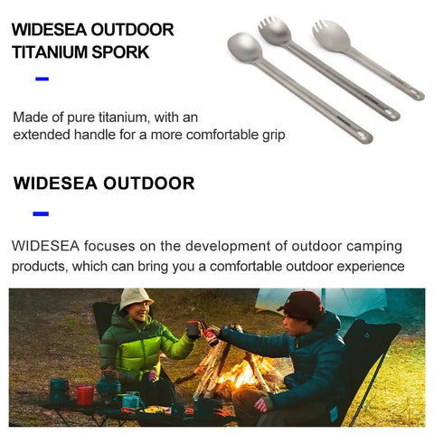 Widesea Camping Titanium Spork - Lightweight Fork and Spoon for Outdoor Adventures