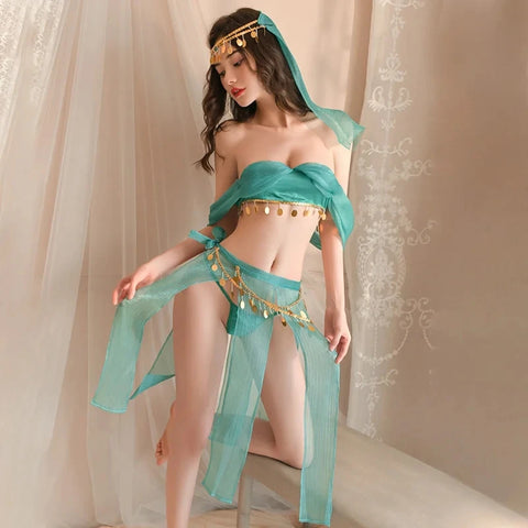 Green Hanfu Lingerie: Sexy Princess Costume