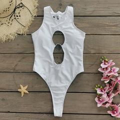 Floral Elegance One-Piece Swimsuit – Lace-Up Push-Up Beachwear for Women