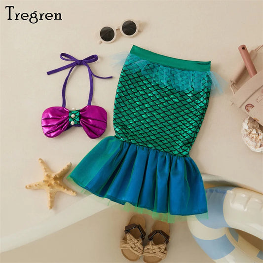 Tregren Toddler Girls Mermaid Bikini Swimsuit 2Pcs