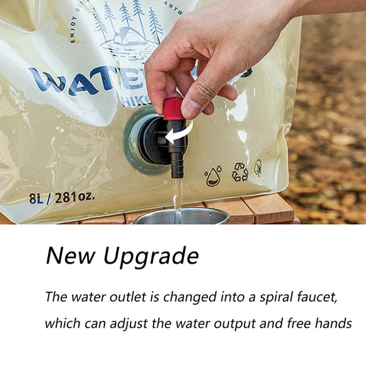 PACOONE Outdoor Mini Folding Water Bag - 8L Portable Water Bag for Camping and Emergency Supplies