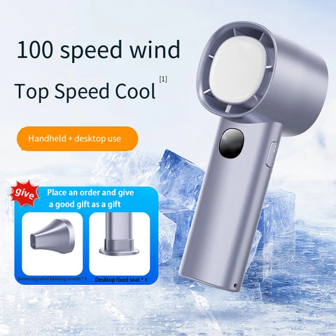 Portable Mini Electric Hand Fan - USB Rechargeable with LED Display