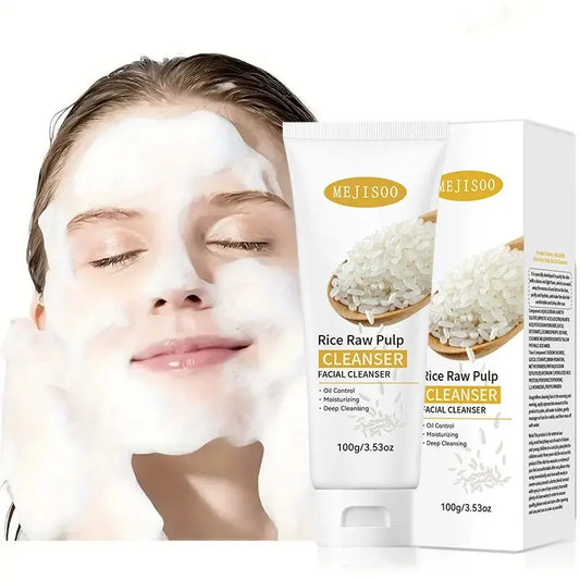 Rice Raw Pulp Facial Cleanser Foam - Zachte en voedende reiniger voor een stralende huid