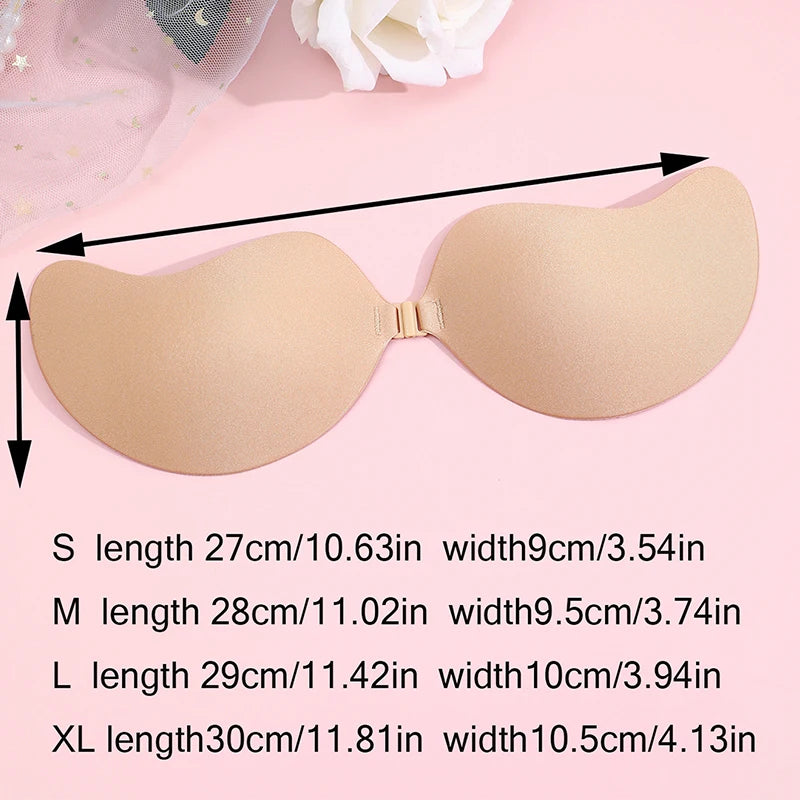 2 Pairs Invisible Strapless Adhesive Stick Bra Push Up Bras