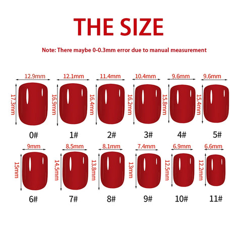 Short Full Press on Nails Set - 24 Pcs