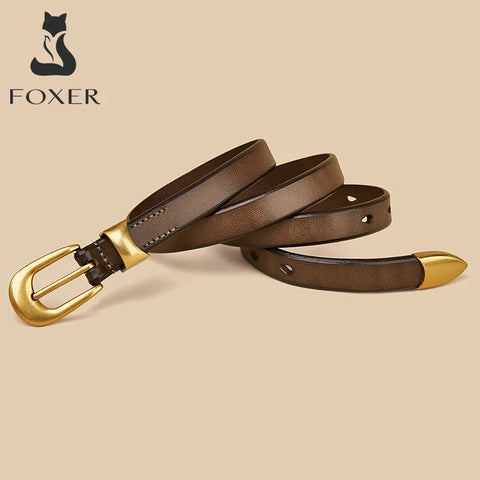 FOXER Fashion Thin Belt for Women