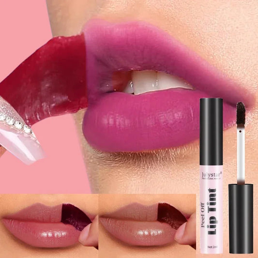 Julystar Peel Off Liquid Lipstick - 6 Color Waterproof Lasting Matte Pink Lip Gloss