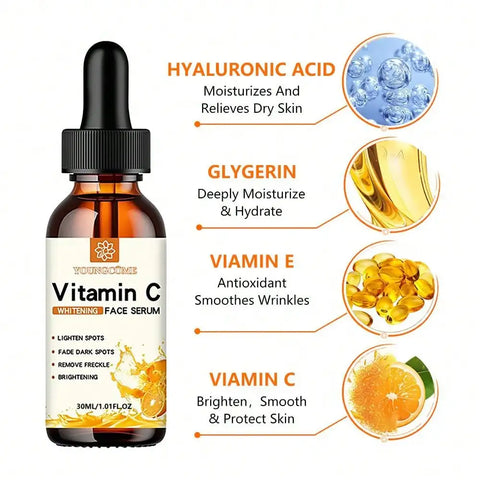 Vitamine C gezichtsessence met hyaluronzuur - Verwijderaar van donkere vlekken 