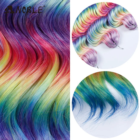 Noble Synthetic Twist Crochet Curly Hair 16“ Rainbow Color