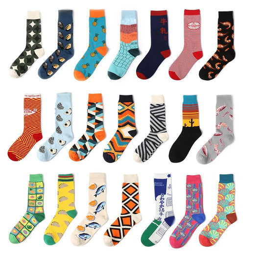 Colorful Cotton Crew Socks for Men & Women