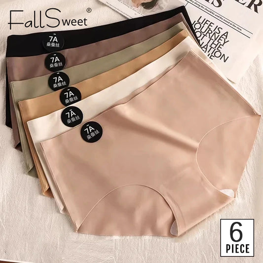 FallSweet 6PCS Seamless Silk Panties Set