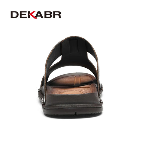 DEKABR Herenpantoffels Zomersandalen van runderleer 