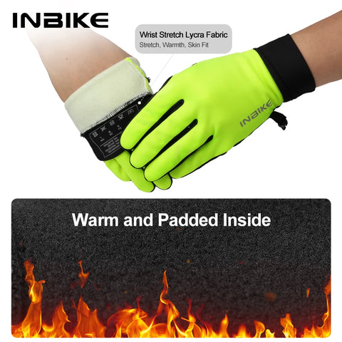 INBIKE Winter Cycling Gloves - Warm, Waterproof, Touchscreen Biking Gloves for Men & Women