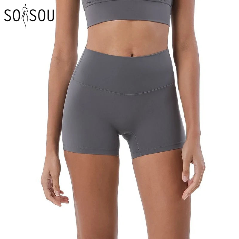 SOISOU Women's High Waist Nylon Gym Shorts