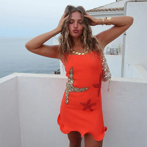 Hirigin Sparkling Sequined Women's Mini Dress