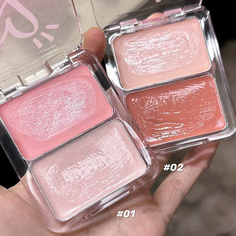 Water Light Peach Cream Blush Milk Pink Natural Cheek Tint - Waterproof Makeup Palette