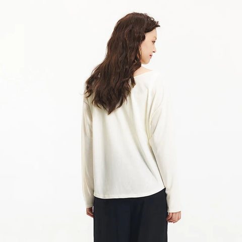 Semir Long Sleeve T-Shirt Women U Neck Cardigan