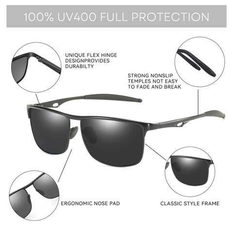 ZENOTTIC Aluminium Gepolariseerde Zonnebril – UV400 Unisex Zonnebrillen voor Vissen, Wandelen en Golfen
