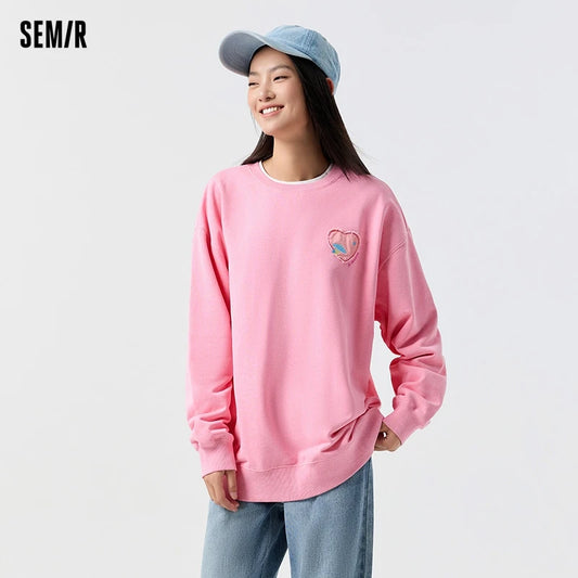 Semir 2024 Women's Mid-Length Embroidered Sweatshirt